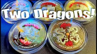 This has TWO Dragons! ... Singapore Mint NEW 2024 Lunar Dragon #silverround