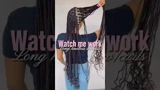 Long knotless braids w/curls🎀#hairstylist #braider #knotlessbraids #shortvideo #hairstyles #viral