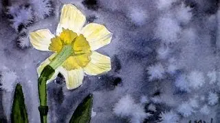 How To Paint a Back lit Daffodil in Watercolor Full Tutorial
