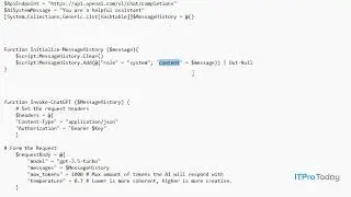 ChatGPT Integration in PowerShell: Scripting Demo
