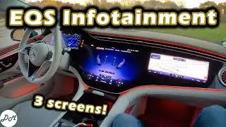 Mercedes-Benz EQS 2022 года &mdash; демонстрация информационно-развлекательной системы | Как использовать сенсорный экран, Apple CarPlay и Android Auto