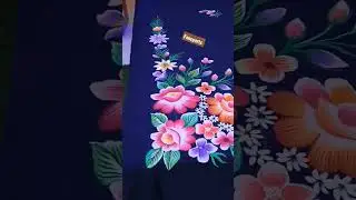 #shorts beautiful painting on bedsheet #painting #youtubeshorts