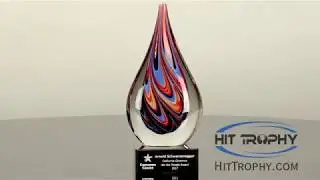 Teardrop Art Glass Award 1625 with Free Personalization