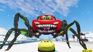 McQueen reminder robo eater vs spider eater । Viral McQueen color car। #beamax #beamngdrive #mcqueen