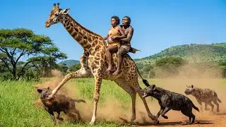 Life 3.4 Million Years Ago: Homo habilis & GIANT Giraffe VS Ancient Hyaenodon - Prehistoric Survival