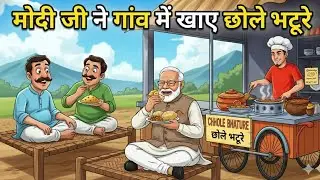 मोदी जी ने खाए गांव के छोले भटूरे | Modi ji ne khaye Gaanv ke Chhole Bhature | 2d anime short film