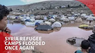 Heavy rains flood hundreds of tents in Idlib refugee camp
