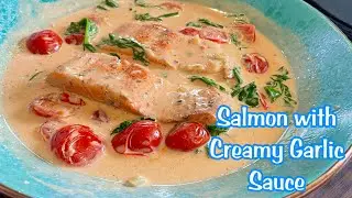 Resep Ikan Salmon || Salmon With Creamy Sauce