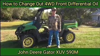 Как заменить масло в переднем дифференциале полноприводного автомобиля. John Deere Gator XUV 590M...