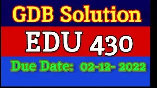GDB430 Solution fall 2022