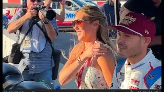 Kyle Larson Arrives at North Wilkesboro Speedway From Indy 500 Qualifying
