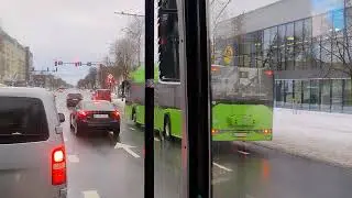 driving in city, in snow and rain