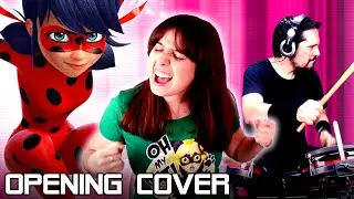 Miraculous Ladybug OPENING Theme Song (Lyrics & Drum COVER) ft. @NíaCatanoMusic