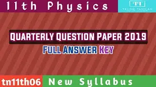 11th Physics Quarterly Full Answer Key (English Medium) | SVB | 2019 To 2020