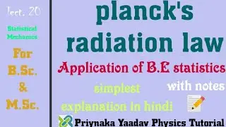Application of B.E statistics to planck's radiation law