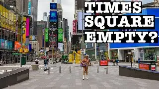 Walking An Empty Times Square New York City June 2020 During Lockdown
