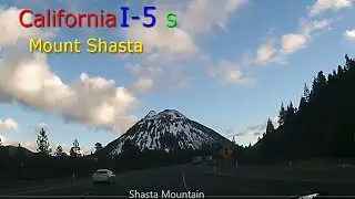 Mount Shasta, California I-5 S, Exit 714 at Sunset of 2016-12-06