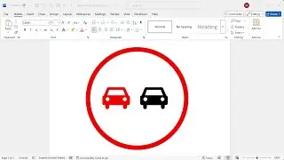 How to create no overtaking sign in word