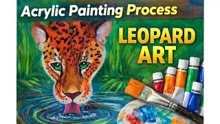 Leopard Acrylic Painting Process 🐆🎨 | Relaxing Animal Art #Lidikss_art 