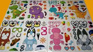 [ToyASMR] Satisfying Bluey and Dinosaurs Sticker Collection