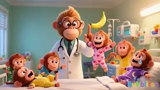 Five Little Monkeys Jumping on the Bed 🐵 Fun Kids Song 2025 | Counting & Learning | @Bubblifoo