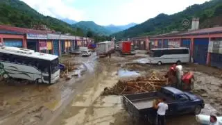 Aerial view of flood in Artvin