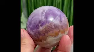 Amethyst with Mexican Lace Agate Purple Sphere Healing Crystal Ball 260g 58mm