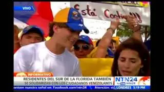 Venezolanos en el sur de la Florida se unen a las manifestaciones contra el gobierno de Maduro
