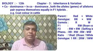 Class 12 ! Bio ! Ch-3(Part-25) ! Inheritance & Variation ! Maharashtra ! Hindi !