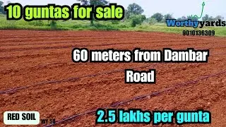 10 Guntas Agriculture Land For Sale |2.5 Lakhs per Gunta |RED SOIL| 60 Meters From BT Road |Dharani|