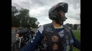 High Rollaz Motorcycle Club pulling up at gas station