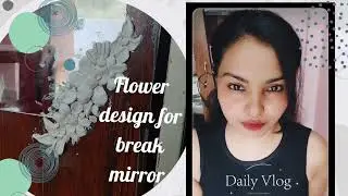 Flower design for break mirror dressing use home made clay #art  #youtuber #trending #youtubeshorts 