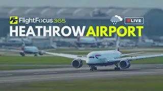 Heathrow Airport Live - HEAVY CROSSWIND Monday 26th Feb 2024
