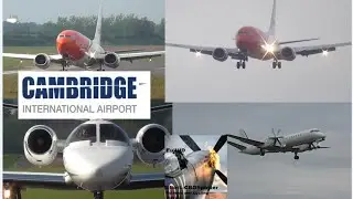 Cambridge Airport Plane Spotting Part I Super Busy 737, Saab 2000 and More!! FullHD