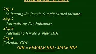 GENDER DEVELOPMENT INDEX (GDI)