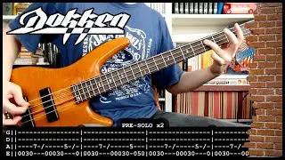 DOKKEN - Lost behind the wall 🧱 (bass cover w/ Tabs & lyrics)