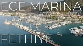Ece Marina, Fethiye, Turkey. View from a drone