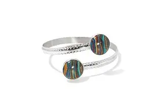 Jay King Rainbow Calsilica Bypass Bangle Bracelet