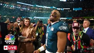 Super Bowl LIVE: Eagles Parade in Philadelphia Celebrating 2nd Super Bowl Title | Jalen Hurts | N18G