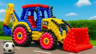 The mascot vibrato assistant JCB and Tractor placed on the football field is popular, co produced 2
