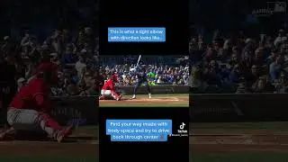 Nico Hoerner staying through center field. #hitting #baseballshorts