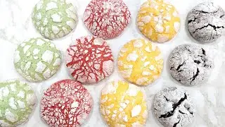 Crinkle cookies_The best Crinkle cookies recipe with 4 unique flavors_Crack cookies