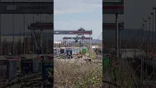 DUSS Umschlagbahnhof Karlsruhe G&uuml;terbahnhof von Wasserwerkstra&szlig;e 24.3. #container LKW Walter