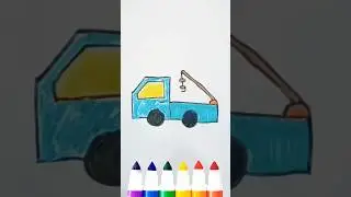 Coloring a Cute Tow Truck (For Kids!)