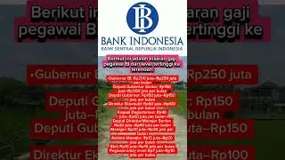 Inilah Kisaran Gaji Pegawai BI Dari yang tertinggi sampe yang terendah:gaji pegawai bank indonesia