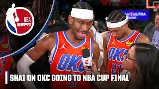 SHUT UP! 😂 Shai Gilgeous-Alexander quiets teammates after OKC advance to NBA Cup Final | NBA on ESPN