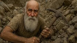 Old Man Mining Stones in Mountains 🤑 | Stone Mining 