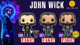 Comparisons of all 5 fakes by Funko POP! John Wick!