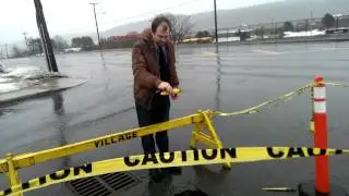Massive pothole with banana for scale