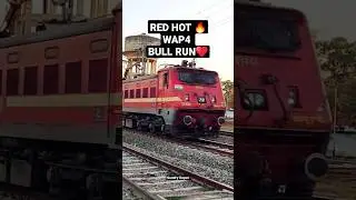 RED HOT WAP-4 🔥 CHARGING DOWN 😍🥵 #indianrailways #railways #india #locomotive #railfan #train #wap4